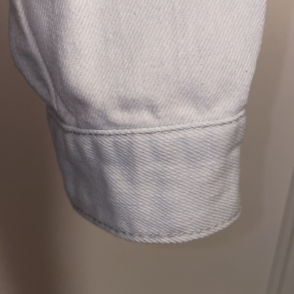 Rachel Roy XS Washout Distress Button Denim Shirt - Picture 7 of 15